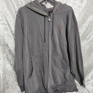 Gray Zip-Up Ralph Lauren Jumpman Hoodie w/Michael Jordan Logo